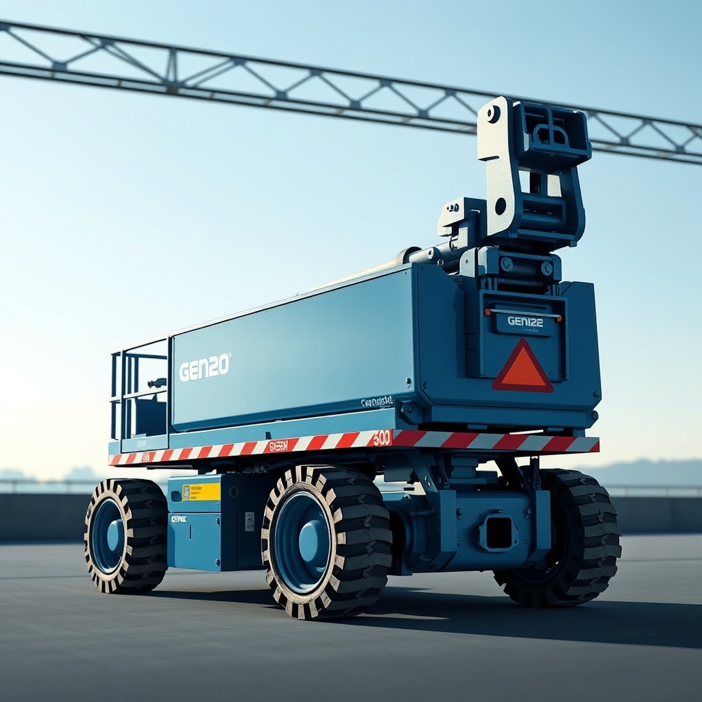 Genie S-40 makinesinin önünden bakım kontrol listesi tutan bir teknisyen