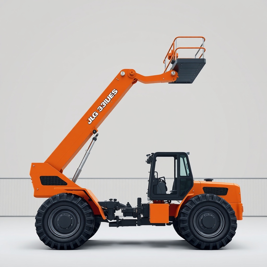 JLG 1930ES dik bir toprak rampayı çıkarken