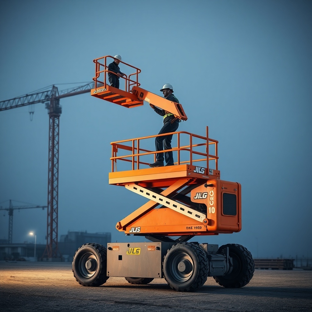 JLG 1930ES’in depo içerisinde yükselmiş platformu