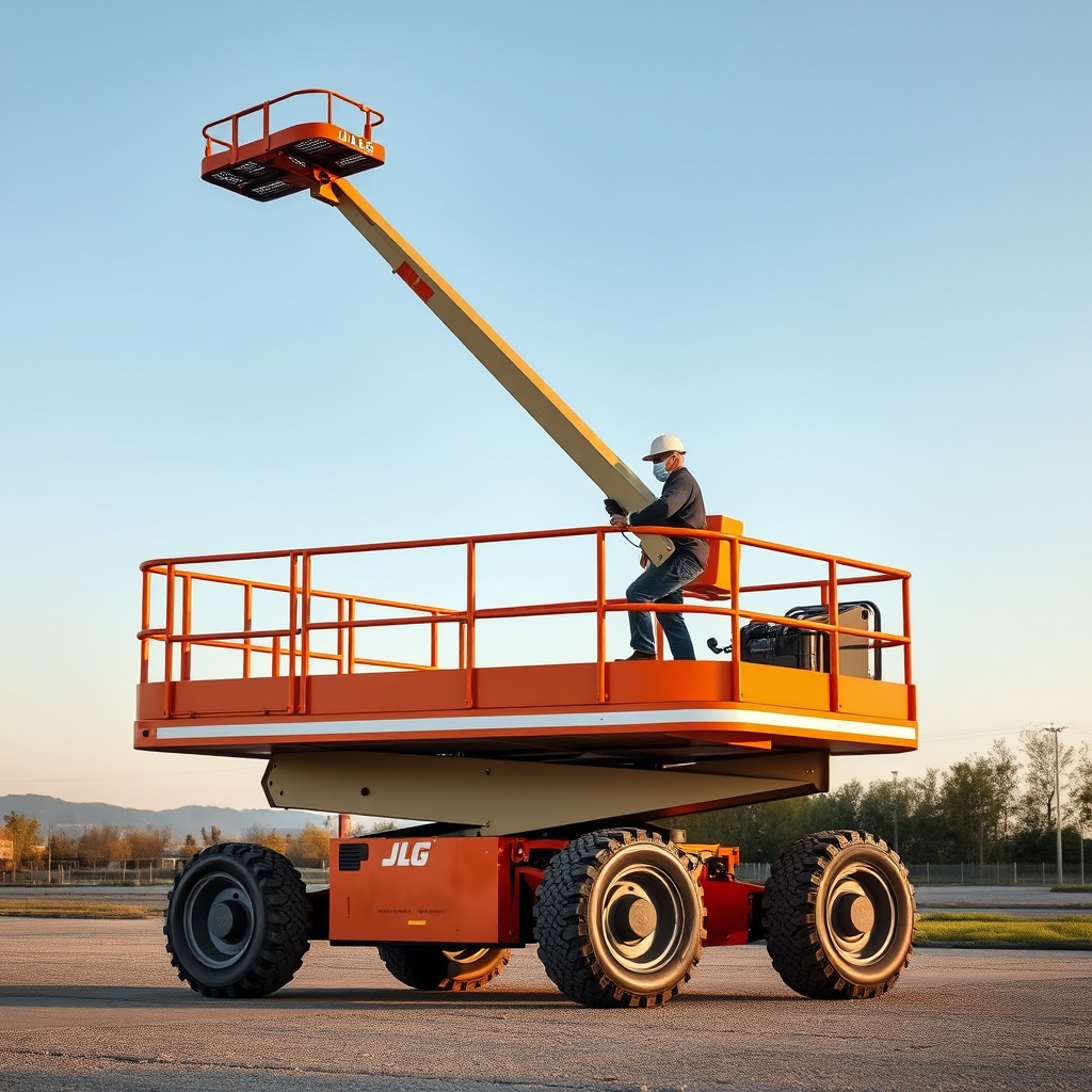 JLG 1930ES platformunda duran bir operatör