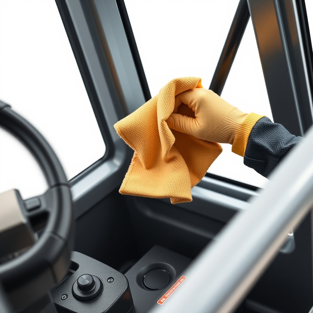 <clean photorealistic photo/illustration of a technician wearing gloves